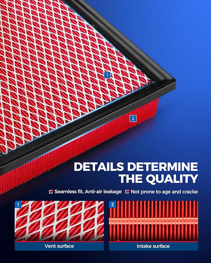 KAX Engine & Cabin Air Filter Kit, Replacement for Jeep Grand Cherokee 2011-2021 3.6L/5.7L/6.4L, Grand Cherokee WK 2022, Dodge Durango 2011-2026 3.6L/5.7L/6.4L, Replace# CA10755 CF11183