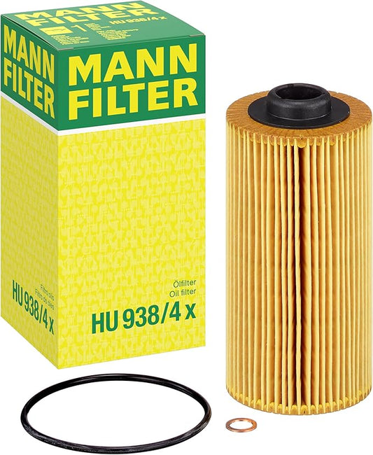 Mann Filter HU 938/4 x Cartridge Oil Filter Replacement with Oil Drain Plug Gasket Compatible With BMW 740i, 750e xDrive