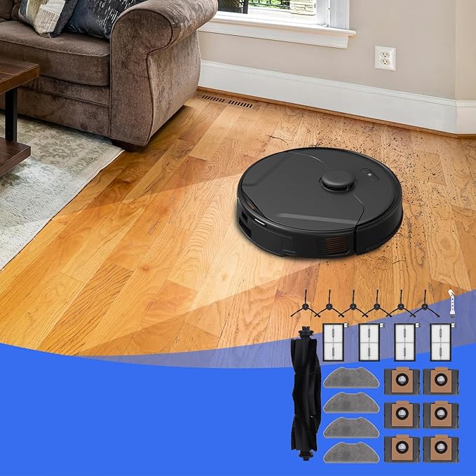Replacement Parts for Eufy X8 Pro: Compatible with Eufy X8 Pro Series Robot Vacuum Cleaner - 1 Main Brushes,1 Brush, 4 Hybrid Accessory Filters, 6 Side Brushes,4 Mop Pads, 6 Vacuum Bags（22 Pcs）