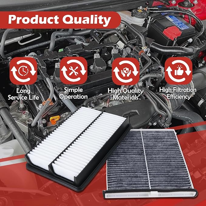 CA11259 Engine Air Filter and CF11811 Cabin Air Filter kit Compatible with 2013-2025 CX-5 2.0L 2.5L Naturally Aspirated Gas Only 2014-2018 Mazda 3 2.0L 2.5L 2014-2021 Mazda 6 2.5L Not for Turbo