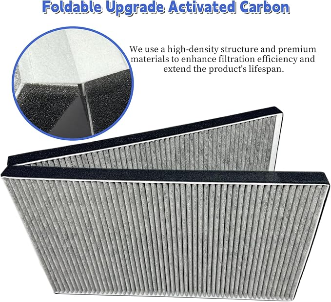 HEPA Air Filter Replacement for Tesla Model X 2015-2020,Intake filter,Foldable Upgrade Activated Carbon Replacement Low Wind Resistance