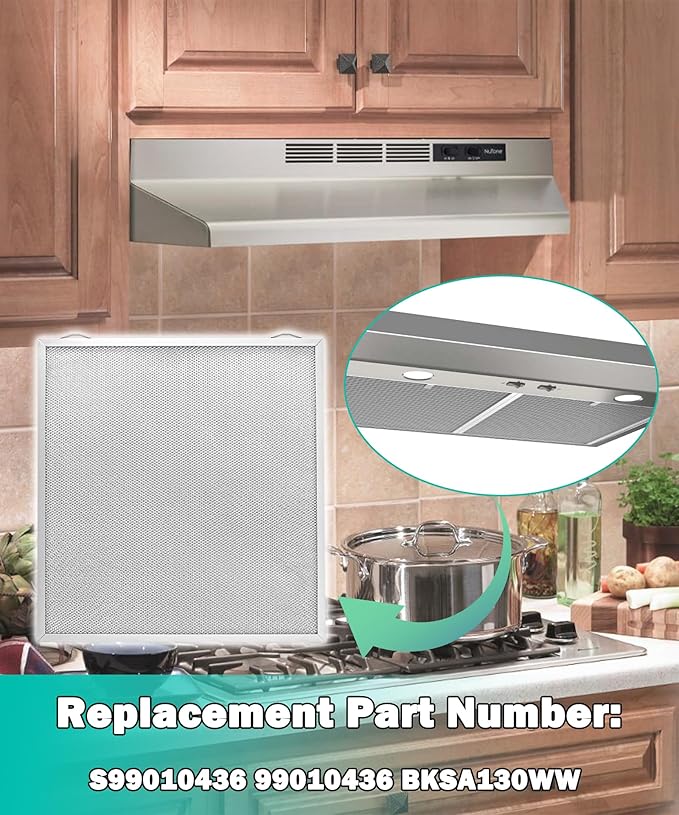 2 Packs S99010436 Range Hood Grease Filter Compatible With Broan Nutone,Replace # 99010436, BKSA130WW (12.84 x 13.68 x 0.38 Inch)