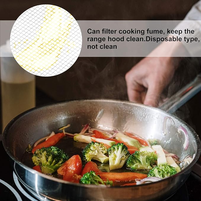 DOITOOL Round Range Hood Grease Filter - 10 Pcs Mesh Stove Hood Oil Catcher Oil Nets Kitchen Filter Net Accessories - 8.3 inch