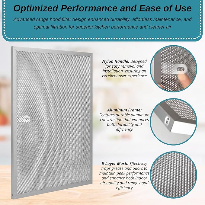 Broan Model BPS1FA36 Range Hood Filter 11-3/4" X 17-1/4" X 3/8" Replacement for NuTone Allure 36" WS1 and Broan QS1 36-Inch Filter Aluminum (2-Pack)