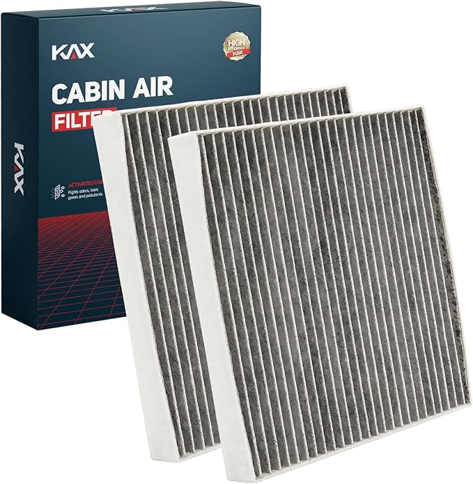 KAX Cabin Air Filter with Activated Carbon, CF12820 Replacement for Hyundai Elantra, Ioniq 5 Ioniq 6, Kona, Santa Cruz, Santa Fe, Sonata, Tucson, Kia EV6, EV9, K4 K5, Niro, Sorento, Genesis GV60, 2Pcs