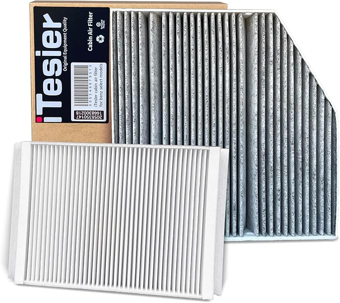 cabin air filter kit fits Mercedes GLC300 (2015-2022), C300 (2015-2023), E300 (2017-2019), E400 (2018), E350 (2020-2023), E450 (2021-2023), Replaces OEM 2058350147&1668300218