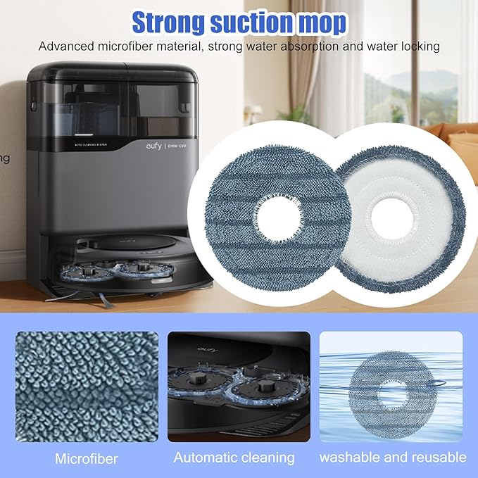C20 Omni Replacement Parts Kits for Eufy C20 Omni Robot Vacuum Cleaner 1 Roller Brush | 4 Side Brushes | 4 Filters | 4 Mops | 4 Dust Bags-17Pack
