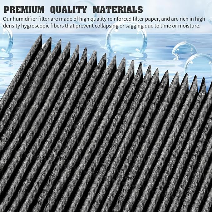 DerBlue 12pcs Wick Replacement Filter and 6pcs Top Fill Humidifier Replacement Filters Compatible with LEVOIT Superior 6000S Smart Evaporative Humidifier