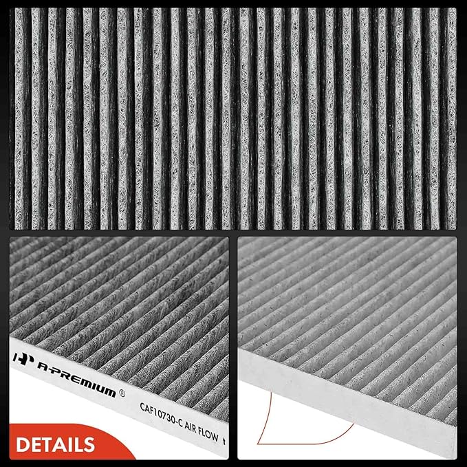 A-Premium Cabin Air Filter with Activated Carbon Compatible with Kia Spectra 2004-2009, Spectra5 2005-2009, Borrego 2009-2011, Replace# 971332F010