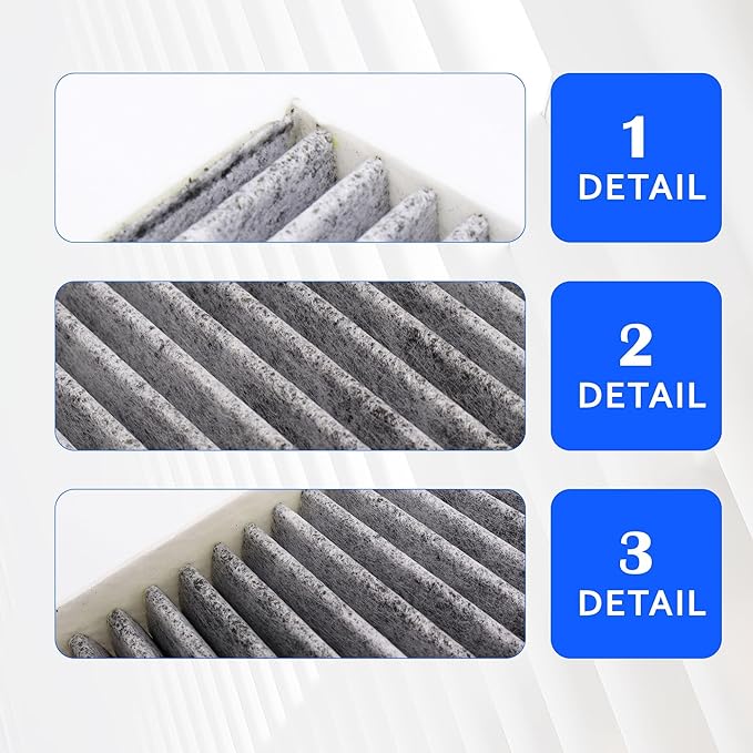 CAF1948P Cabin Air Filter Compatible with Hyundai Kona 2018-2023, Tucson 2016-2021, Veloster 2019-2021, Veloster N 2020-2022, Venue 2020-2024, Kia Seltos 2021-2024, Soul 2020-2024, Sportage