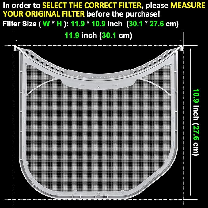 ADQ56656401 Lint Filter Replacement for LG & Kenmore Dryers, Ultra Durable Dryer Lint Screen Trap, Compatible with Part Number ADQ566564 AP4457244 PS3531962