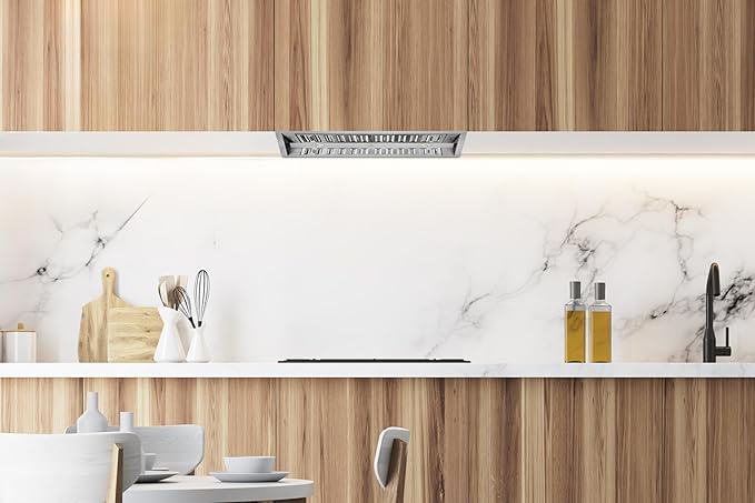 Hauslane Range Hood Insert 40 Inch Pro-Style - Stainless Steel Built-In Vent with 800 CFM Suction, Quiet Operation, LED Lights, 3-Speed Fan, 21" Deep, Ducted/Ductless Convertible for Insert Mount