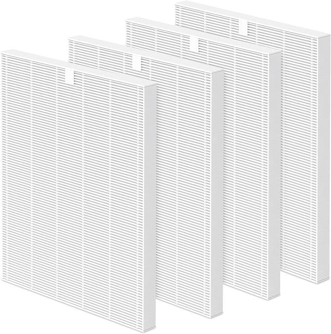 5510 5520 HEPA Replacement Filter Q Compatible with Winix 5510, 5520 PlasmaWave Air Purifi-ers, 4 H13 True HEPA, Part# 1712-0123-00, White