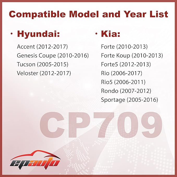 EPAuto CP709 (CF10709) Cabin Air Filter Replacement for Hyundai Accent, Genesis Coupe, Tucson, Veloster, Kia Forte, Forte Koup, Forte5, Rio, Rio5, Rondo, Sportage - Fits Select Models 2005-2017