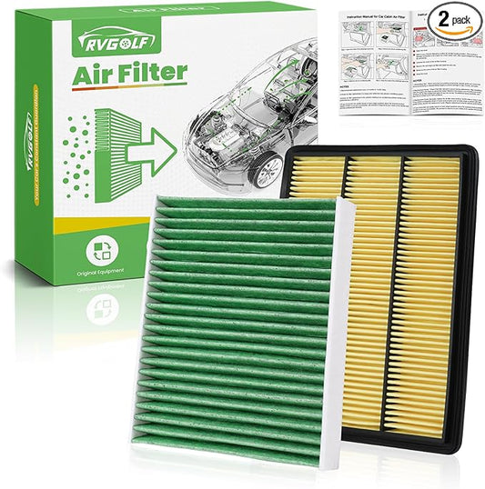 Engine+Cabin Air Filters Fit for Infiniti QX50 2.0L 2019-2025, Infiniti QX55 2022-2025 Engine Air Filter Replacement Cabin Air Filter Car Accessories# 165465NA1C 272775NA1A