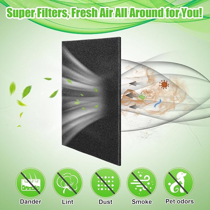 15.7" x 59" Extra Large Cuttable Air Conditioner Filters - Cut to Fit Carbon Pad Air Purifier Filters, Washable Reusable Foam Pad Pre Filter Roll for Air Filters AC Window Unit Charcoal Sheet