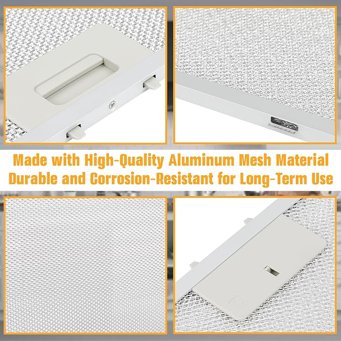 WB02X11011 Aluminum Range Hood Filter (14.5"×11.5") Compatible with GE Range Hood JV536H1SS JV536H2SS JV535H1WW JV635H1BB JV635H2CC, etc - 5-layer aluminum mesh-2 Pack