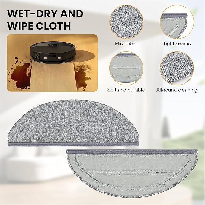 26 Pcs Replacement Kit for Q10 S5+ Robot Vacuum, 2 Main Brush, 4 HEPA Filter, 6 Mop Pads, 6 Side Brush, 6 Dust Bag,1 Cleaning Brush and 1 Screwdriver