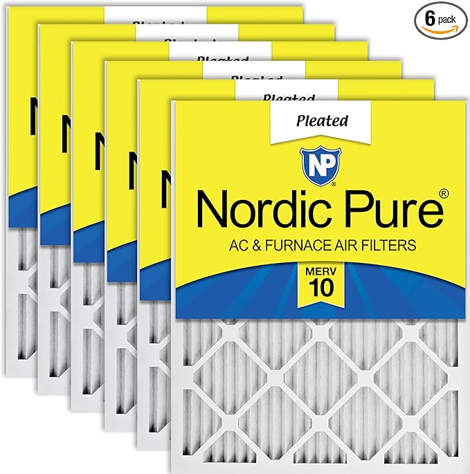 Nordic Pure 15x20x1 (Actual Size: 14 1/2 x 19 1/2 x 3/4) Pleated MERV 10 Air Filters 6 Pack