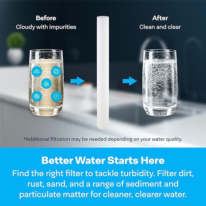 SpiroPure SP-P1-30 30x2.5 1 Micron Spun Melt-Blown Polypropylene Sediment Water Filter Cartridge SDC-25-3001 P1-30 155227-43 (Case of 20)