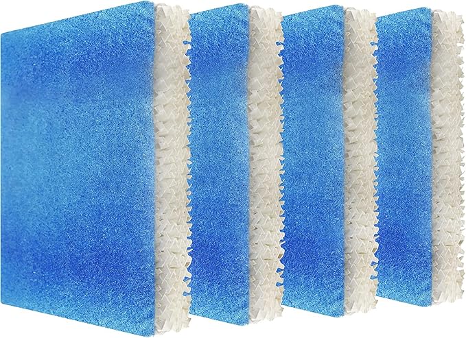 HQRP 4-Pack Wick Filter T Compatible with Honeywell Filter T HFT600 / HFT600PDQ Replacement fits Honeywell HEV615 HEV620 HEV600 Humidifiers, with Blue Pre-Filter