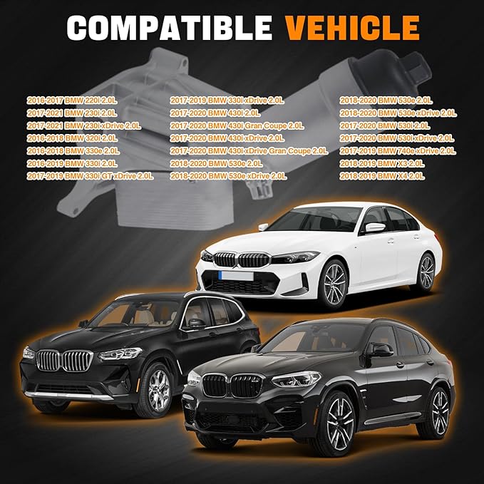 WEILEITE B46 B48 Upgrade Aluminum Engine Oil Cooler Filter Housing Fit For BMW X3 X4 220I 230I xDrive 320I 330E 330I GT 430I Gran Coupe 530E 530I 740E 2.0L 2016-2022 Replaces 11428596283 11428575211