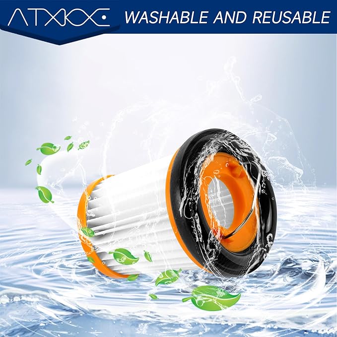 ATXKXE WV201 Filter Fit for Shark Wandvac ION W1 S87 Cordless Handheld Vacuum WV200, WV201, WV205, WV220, Compare to Part # XHFWV200, 8 Pack Filters and 1 Clean Brush