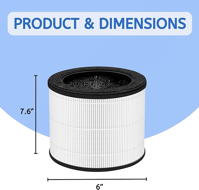 Nispira Airmega 100 3-in-1 True HEPA Activated Carbon Filter Replacement For Coway Airmega 100 Air Purifier 2 Packs