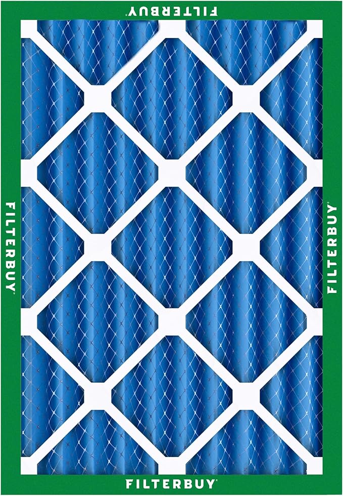 Filterbuy 20x25x4 Air Filter MERV 13 Optimal Smoke & Allergy Defense (12-Pack), Electrostatic Pleated HVAC AC Furnace Filters Replacement (Actual Size: 19.50 x 24.50 x 3.63)