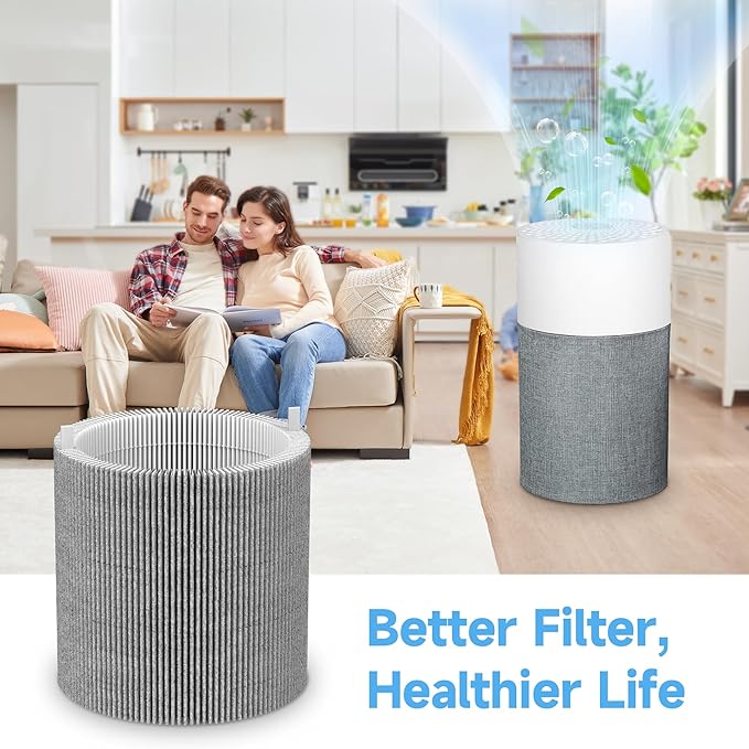 2 Packs 511 Mixed Carbon Replacement filter Compatible with Blueair Blue Pure 511 Air Purifi-er with 2pcs Washable Cloth Cover Pre-filters