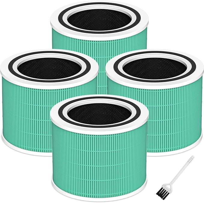 Funmit Core 200S Replacement Filter for LEVOIT Core 200S Smart WiFi Air Purifier, 3-in-1 Filter Replacement and High-Efficiency Activated Carbon, Part#Core 200S-RF, 4 Pack