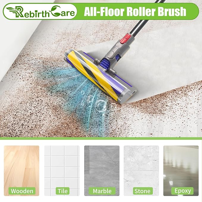 Brush Roller and Filter for Dyson V15 Detect/V15 Detect Plus Vacuum Cleaner, V15 Replacements Parts #970013-02 & 971634-01