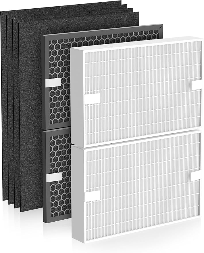 HPA5200B Replacement Filter Compatible with Honeywell HPA 5200B HPA5220 HPA5250 HPA3200 Air Purifiers, 2 Premium Filter, 2 S Carbon and 4 A Pre-Filters, Part # HRF-R HRFSC1 HRF-ARVP200 HRF-A200