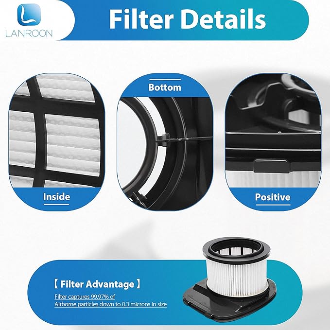 IZ382H IZ377H Filters for Shark IZ382H IZ377H IZ162H IZ362H IZ361H UZ365H WZ440H IZ440H IZ462H IZ482H IZ483H Stick Vacuums, Part XHF161H & 617FJ140, 2 Pack HEPA Filter 4 Pack Foam Kit