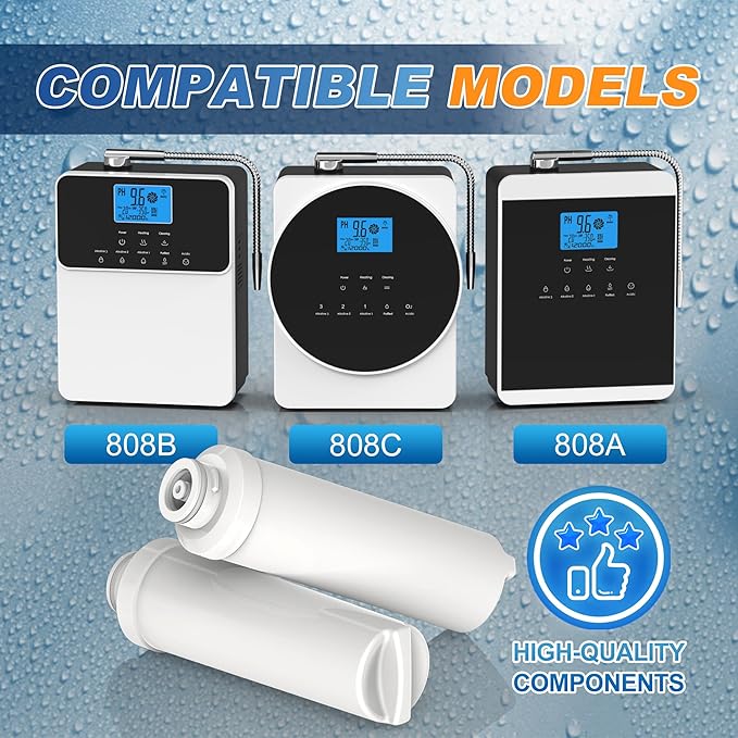 Alkaline Water Filter Cartridge Replacement, 1-Pack, Improve Water Taste, Reduces Impurities & Bad Taste, Compatible with Koract Alkaline Water Ionizer Machine