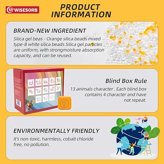 8Pcs 200g Desiccant Dehumidifier Bags, Rechargeable Indicating Silica Gel Beads, Gun Safe Dehumidifier, Desiccant Moisture Absorbers with Visible Window for Storage