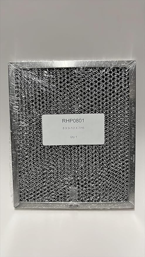 Aluminum/Carbon Range Hood Filter - 8" x 9 1/2" x 7/16" (Original Version)