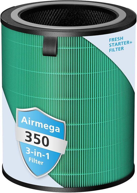 Airmega 350 Filter Fresh Starter Plus, Compatible with Coway Airmega 350 Air Purifier, 3-in-1 Filter Replacement with HEPA Layer and Granular Activated Carbon