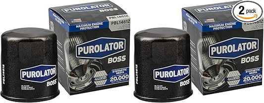 Purolator PBL14612 PurolatorBOSS Maximum Engine Protection Spin On Oil Filter, Black (Pack of 2)
