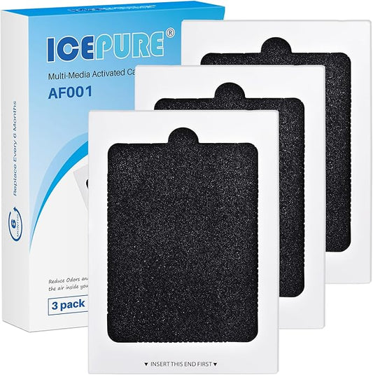 ICEPURE AF001 Refrigerator Air Filter Replacement for EAFCBF, Pure Air Ultra, PAULTRA, SCPUREAIR2PK, 242047801, 242061001, 241754001, 241754002, PS1993820, 7241754001, 3Pack