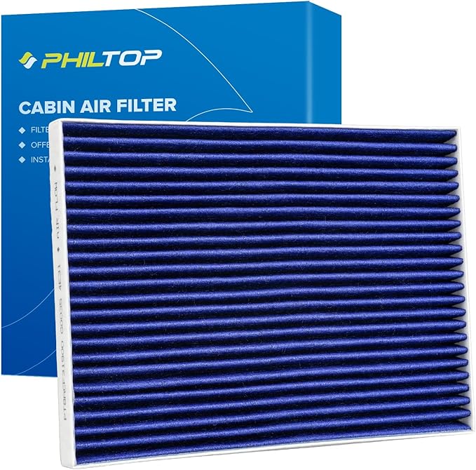 PHILTOP Premium Cabin Air Filter w/Dual Activated Carbon, Compatible with CF10550 Nissan Rogue 2008-2013, Sentra 2007-2012, Rogue Select 2014-2015, Carbon Filter Up Dust Pollen Odor