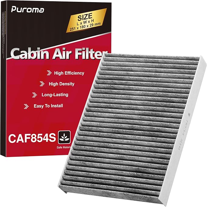 Puroma Cabin Air Filter with Activated Carbon, Replacement for CF11854, CAF1941P, Nissan: 27277-4BU0A and B7277-4BU0A, Compatible with Nissan Qashqai, Rogue, Rogue Sport