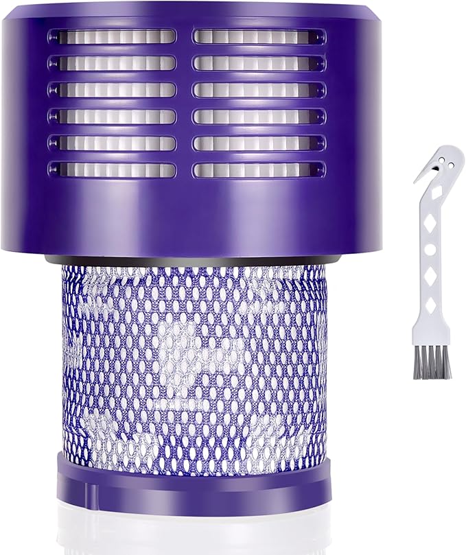 Leadaybetter Vacuum Filter Replacements for Dyson V10 Cyclone Series, V10 Animal, V10 Absolute, V10 Total Clean, SV12, Part No. 969082-01 (1 Pack Filter, 1 Cleaning Brush)