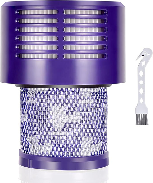 Leadaybetter Vacuum Filter Replacements for Dyson V10 Cyclone Series, V10 Animal, V10 Absolute, V10 Total Clean, SV12, Part No. 969082-01 (1 Pack Filter, 1 Cleaning Brush)