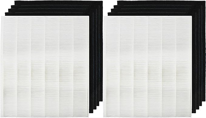 Fette Filter - C545 Premium Replacement True HEPA Filters Compatible with Winix Filter S for Air Purifier C545 Part # 1712-0096-00 Includes 2 True Hepa + 8 Carbon Filter.