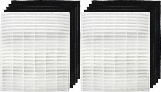 Fette Filter - C545 Premium Replacement True HEPA Filters Compatible with Winix Filter S for Air Purifier C545 Part # 1712-0096-00 Includes 2 True Hepa + 8 Carbon Filter.