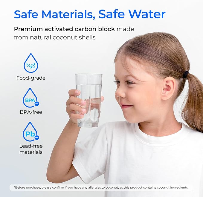 Waterdrop FQK1K Under Sink Water Filter, Replacement for GE FQK1K, FQK2J, GXK185K and GX1S50R, Reduces Chlorine, Taste&Odor for Purer Water, 1350 Gallons (Pack of 1)