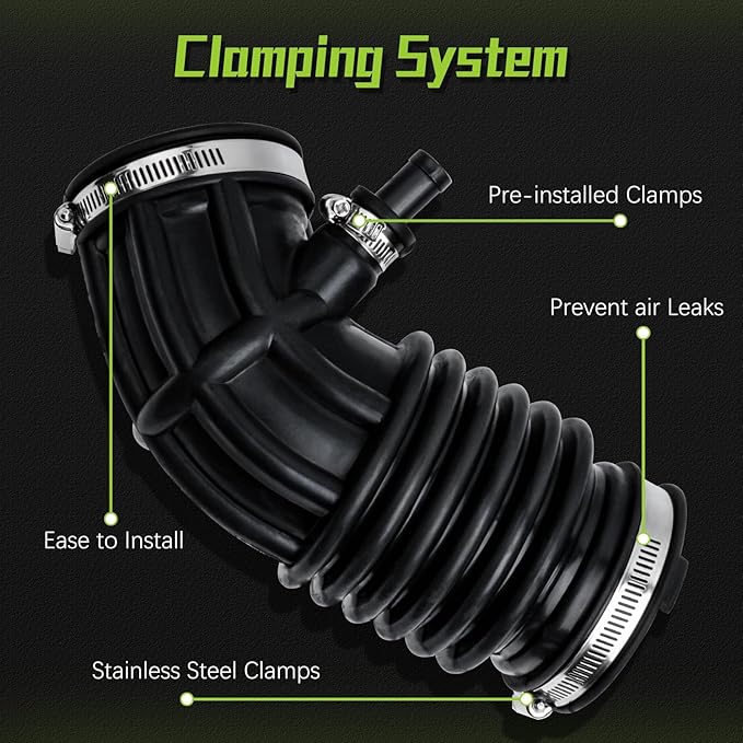 16576-JA000 Engine Air Intake Hose Tube With Clamps for 2007 2008 2009 2010 2012 2013 Nissan Altima 2.5L