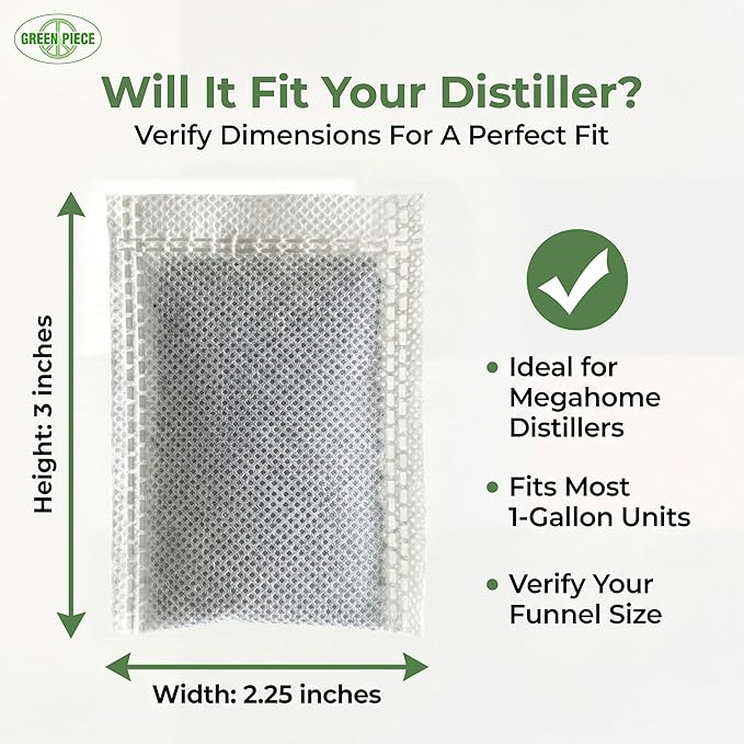 Green Piece® 12 Pack of Distiller Filters with 16 oz of Citric Acid (Made in USA) - Perfect to Clean Water Distiller (12 Count with Citric Acid)
