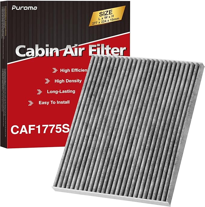 Puroma Cabin Air Filter with Activated Carbon, Replacement for CF11775, Ford Edge, Fusion, SSV Plug-in Hybrid, Lincoln Continental, MKX, MKZ, Nautilus